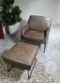 Fauteuil + hocker Granada Ash