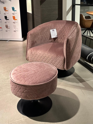 Draaifauteuil + hocker Ellis